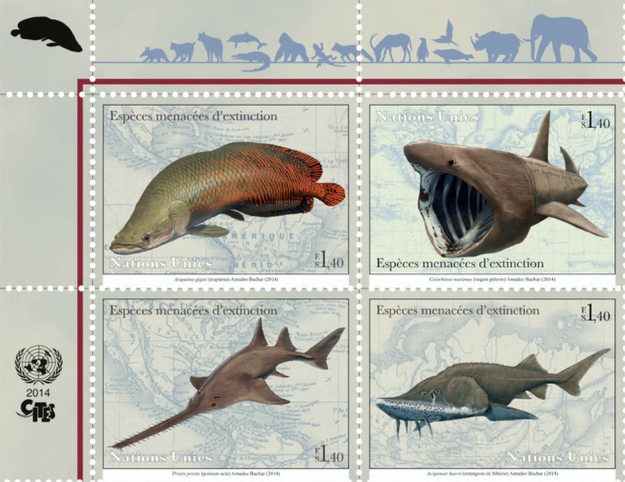 Краснокнижные животные на почтовых марках