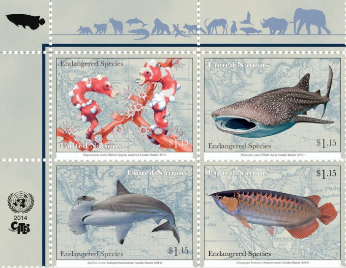 Исчезающие виды на почтовых марках ООН