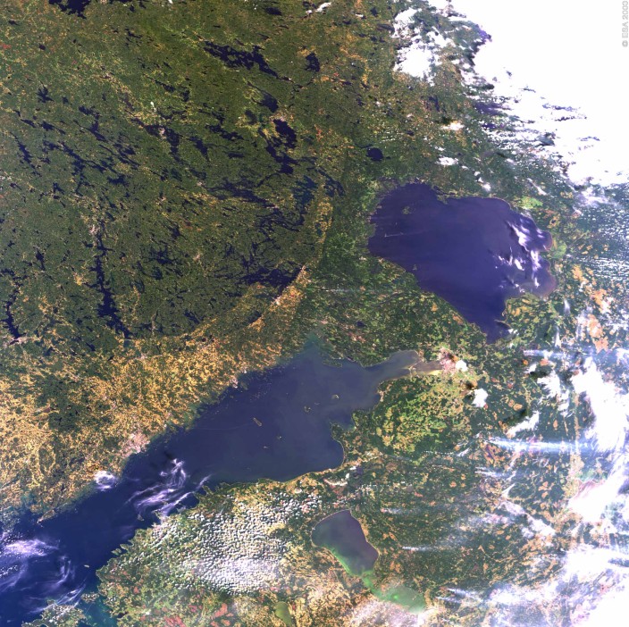 Ладожское озеро из космоса